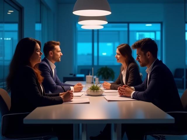 Reunión corporativa para integración exitosa de dos marcas retail